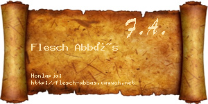 Flesch Abbás névjegykártya